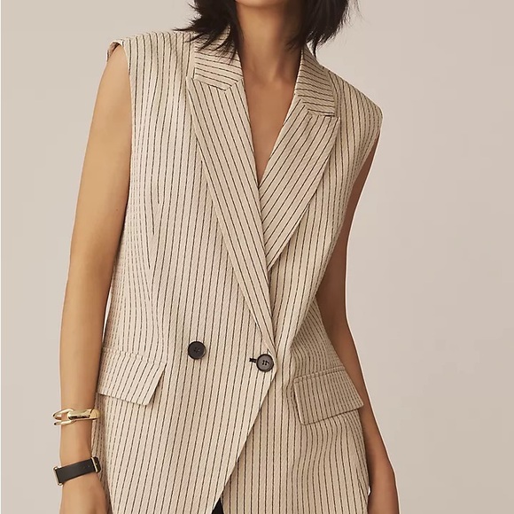 Anthropologie Jackets & Blazers - Striped Sleeveless Blazer Vest